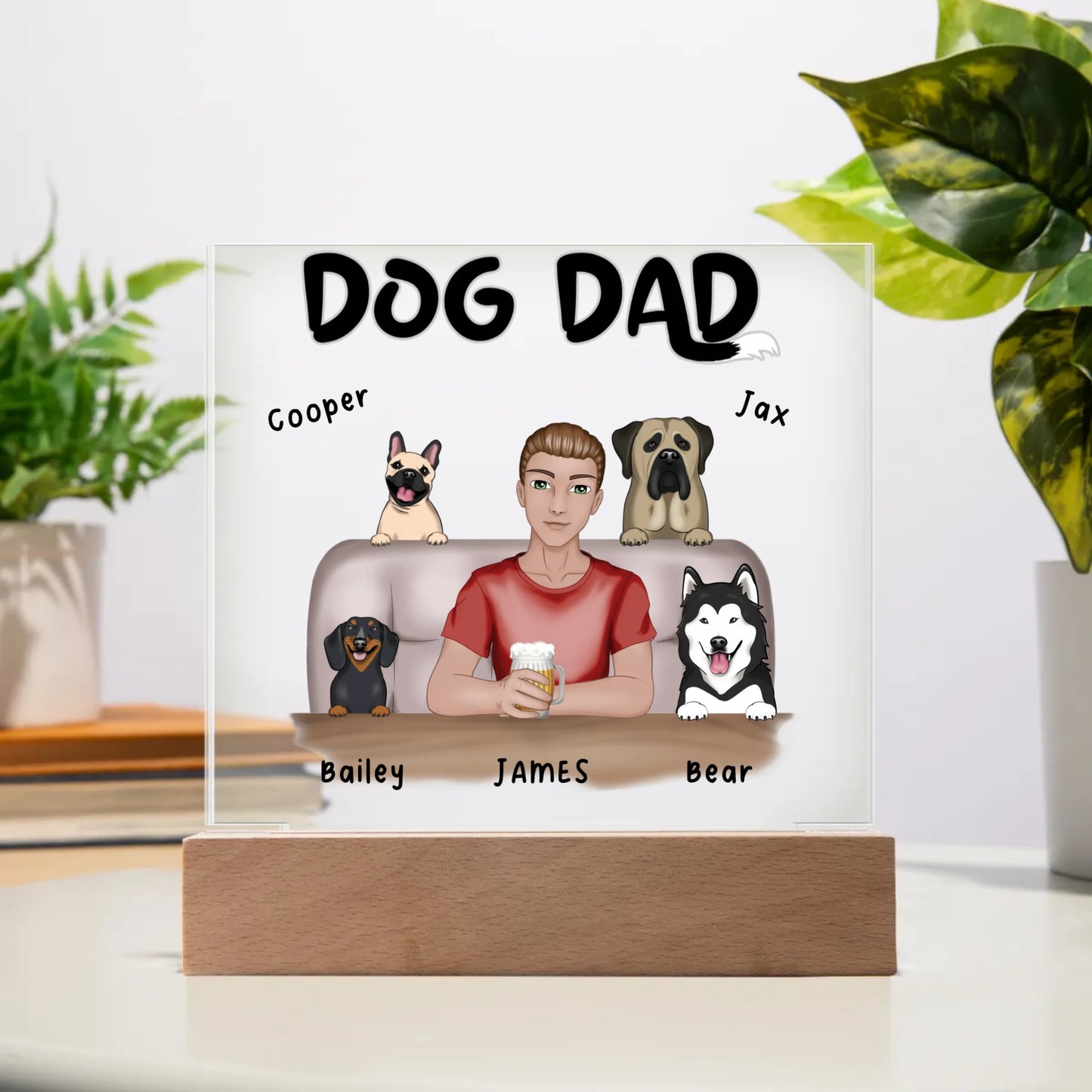 Dog Dad | Acrylic Square Plaque | Gifts for Dad