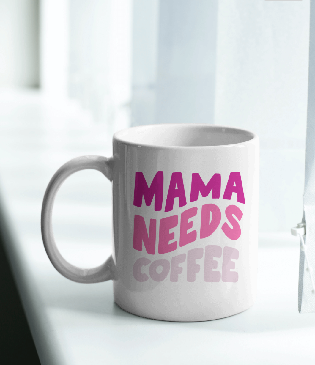 Mamá necesita café | Taza blanca | Regalo del día de la madre