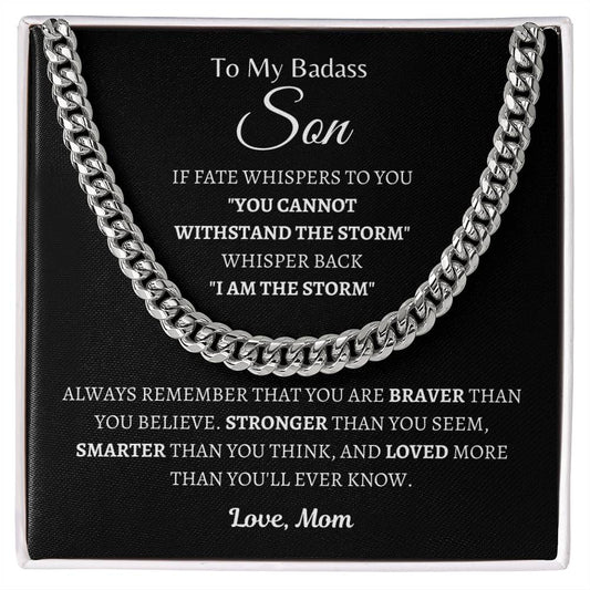 Braver, Stronger and Smarter Son | Cuban Link Chain | Gifts for Son