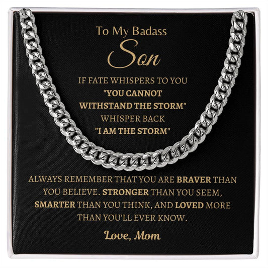 To the Badass Son, Mom | Cuban Link Chain | Gifts for Son