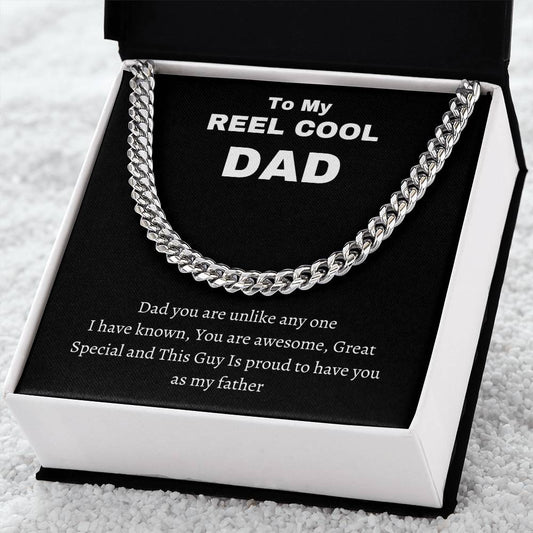 To My Reel Cool Dad | Cuban Link Chain | Gifts for Dad