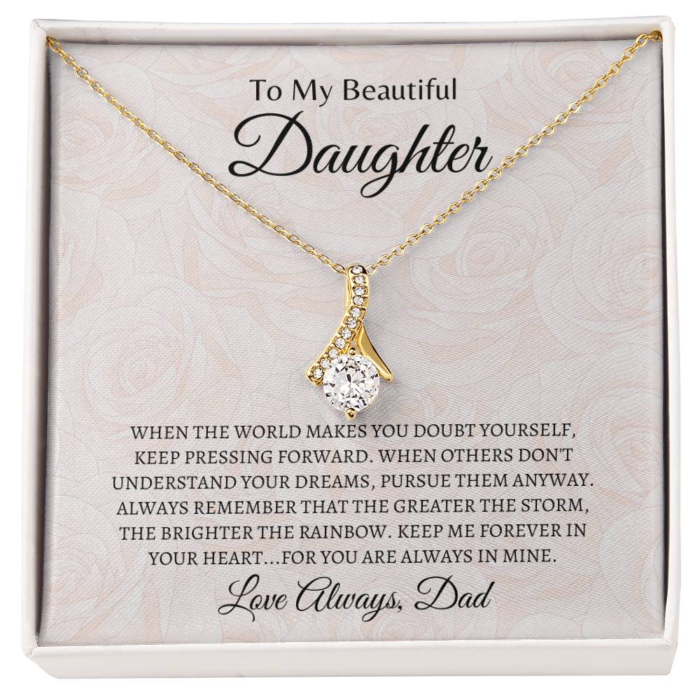 You are always in Dad's Heart | Alluring Beauty Necklace | Gifts for Daughter