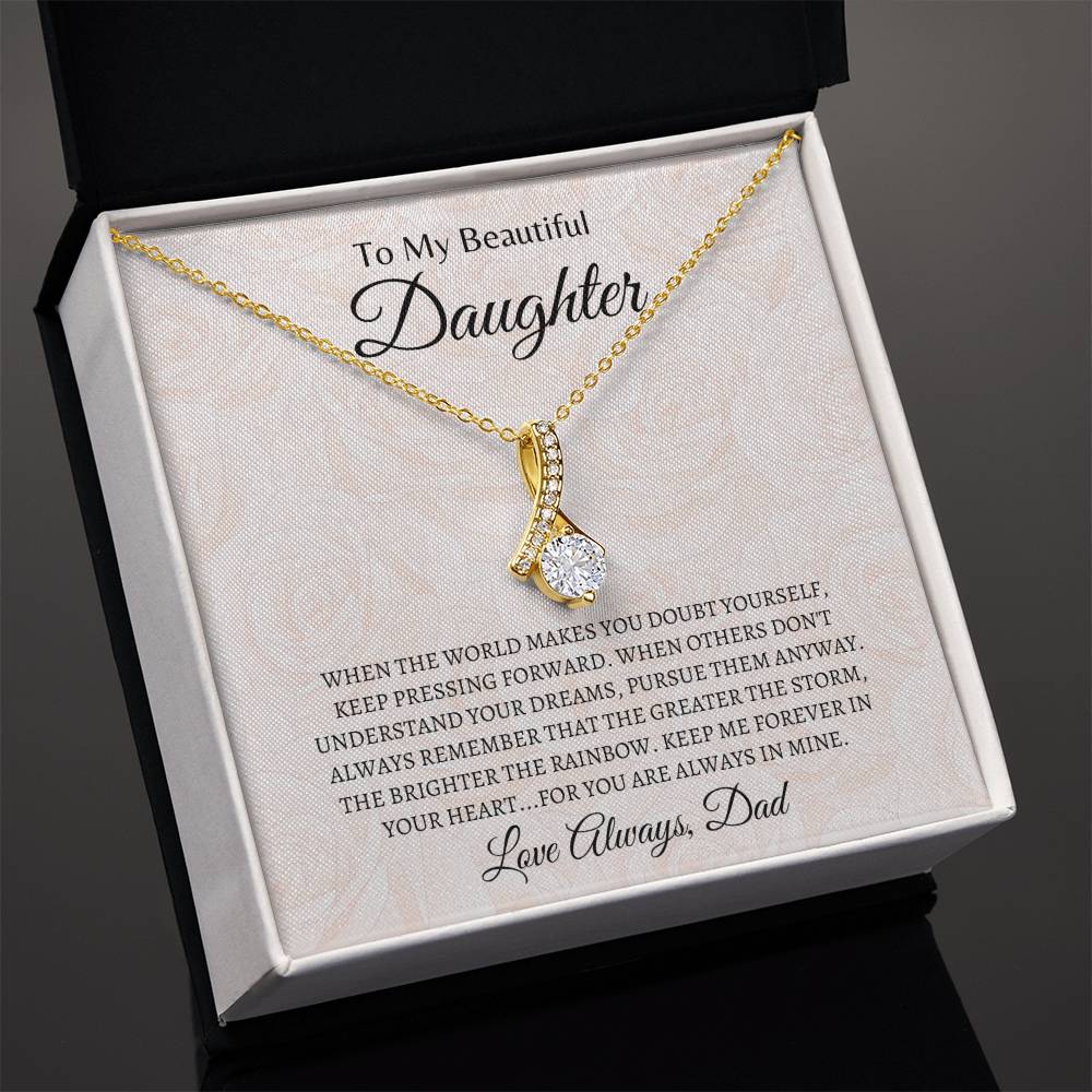 You are always in Dad's Heart | Alluring Beauty Necklace | Gifts for Daughter