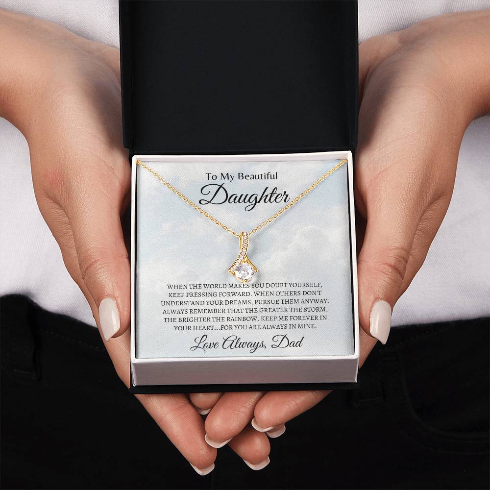 You're always in Dad's heart | Alluring Beauty Necklace | Gifts for Daughter