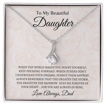 You are always in Dad's Heart | Alluring Beauty Necklace | Gifts for Daughter