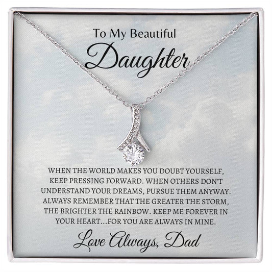 You're always in Dad's heart | Alluring Beauty Necklace | Gifts for Daughter