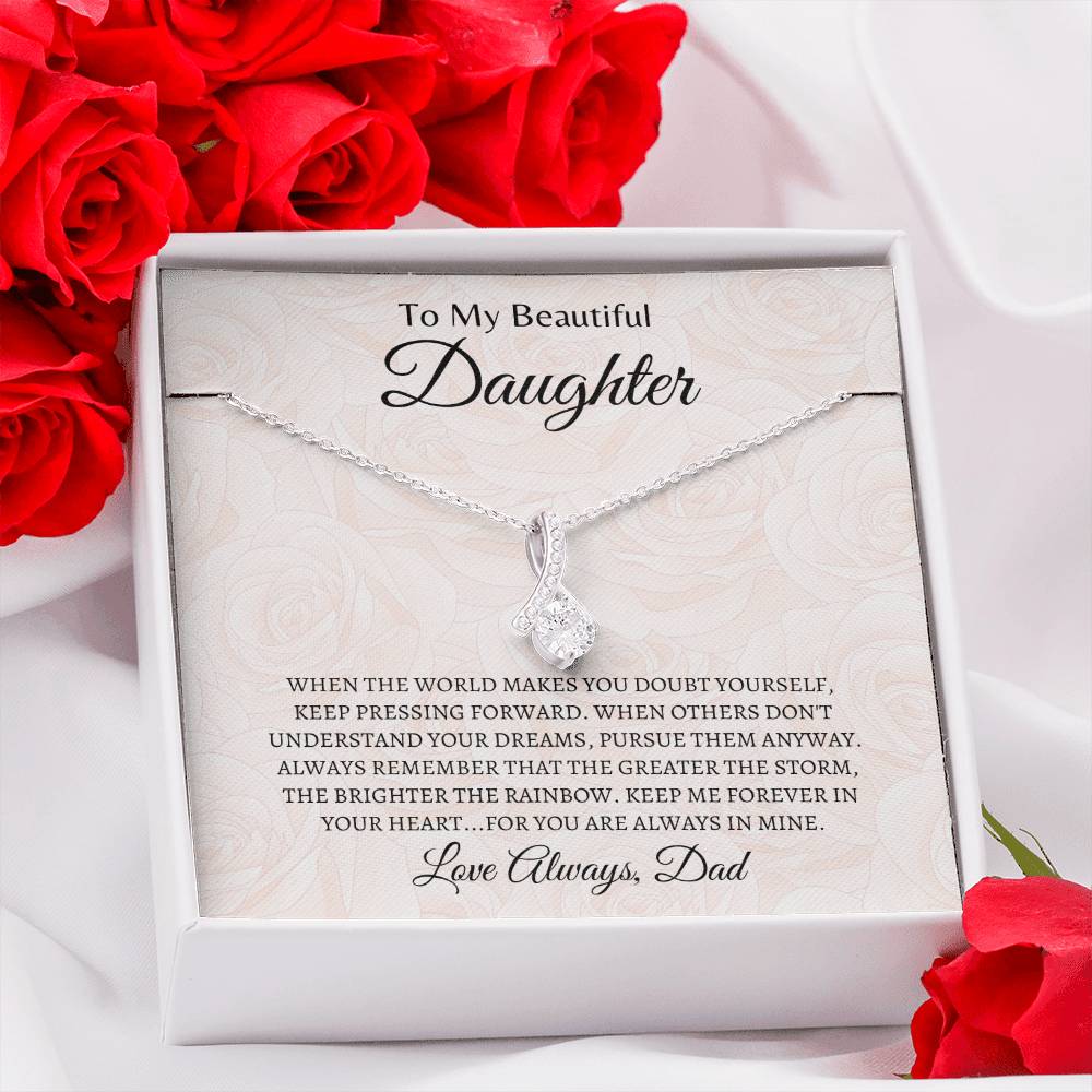 You are always in Dad's Heart | Alluring Beauty Necklace | Gifts for Daughter