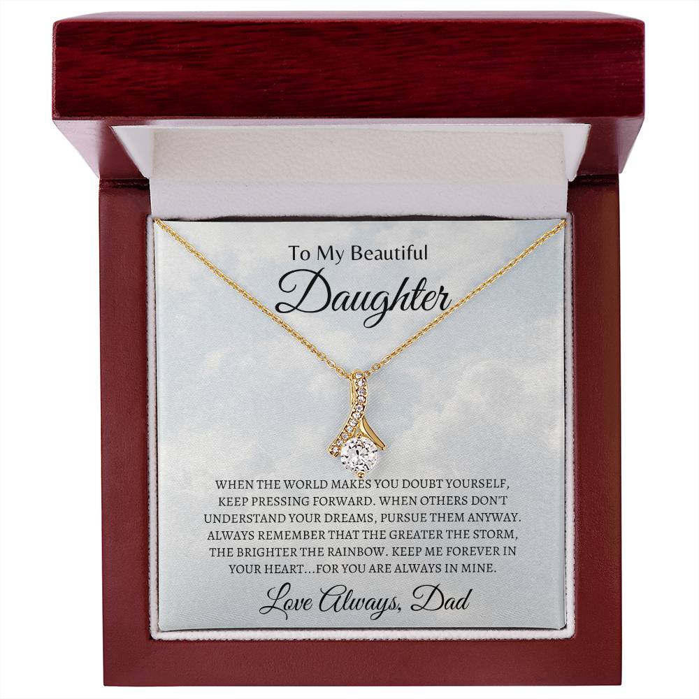 You're always in Dad's heart | Alluring Beauty Necklace | Gifts for Daughter