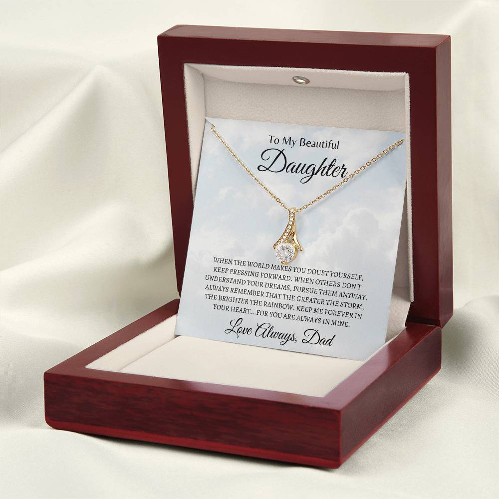 You're always in Dad's heart | Alluring Beauty Necklace | Gifts for Daughter