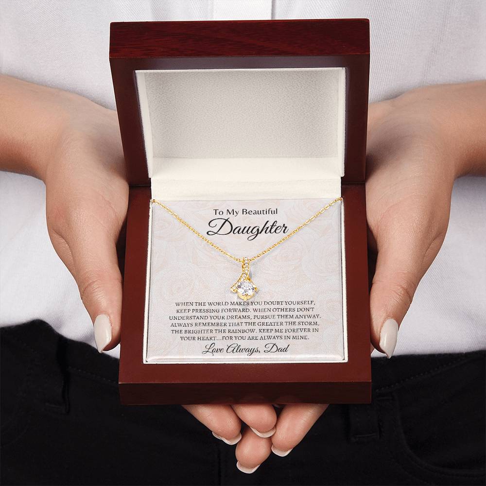 You are always in Dad's Heart | Alluring Beauty Necklace | Gifts for Daughter