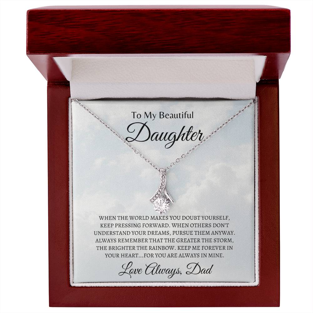 You're always in Dad's heart | Alluring Beauty Necklace | Gifts for Daughter