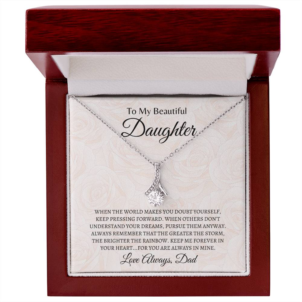 You are always in Dad's Heart | Alluring Beauty Necklace | Gifts for Daughter