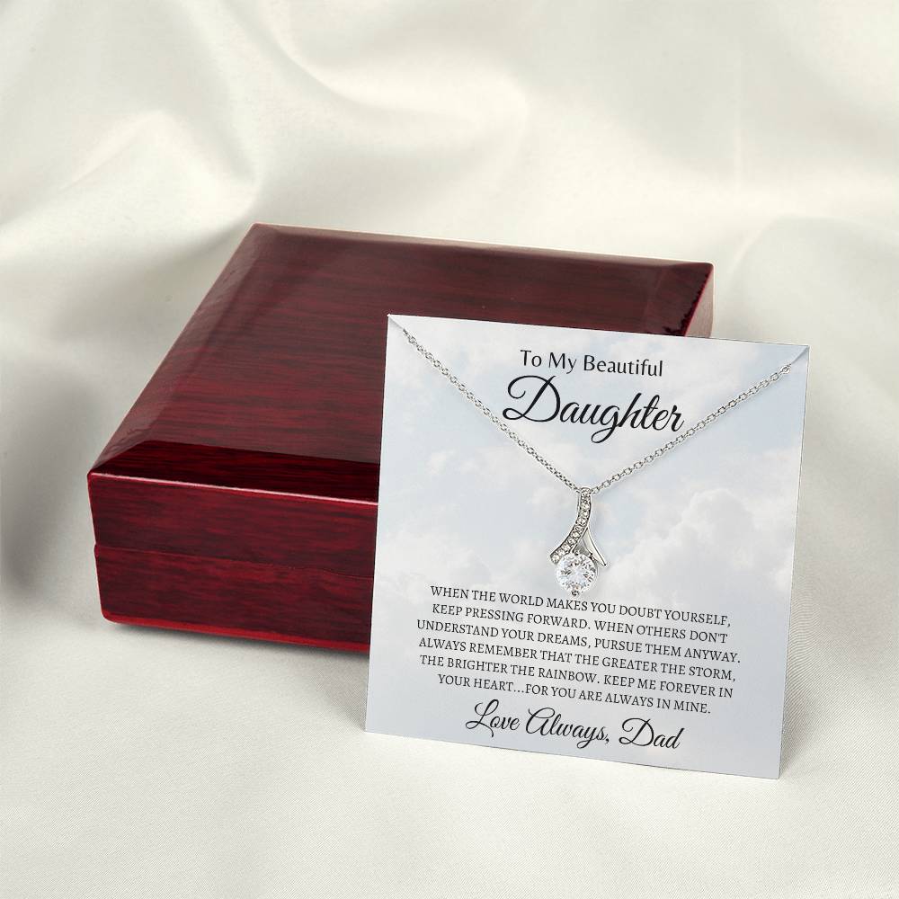 You're always in Dad's heart | Alluring Beauty Necklace | Gifts for Daughter