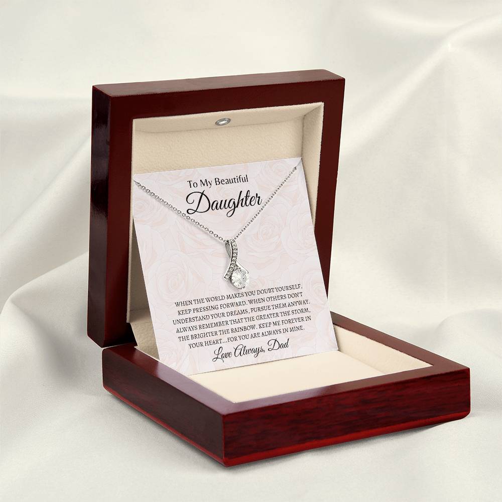 You are always in Dad's Heart | Alluring Beauty Necklace | Gifts for Daughter