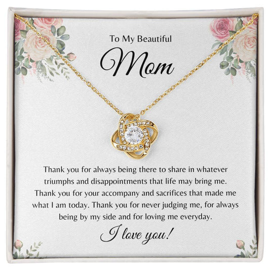 To my Beautiful Mom | Love Knot Necklace | Mother's Day Gift