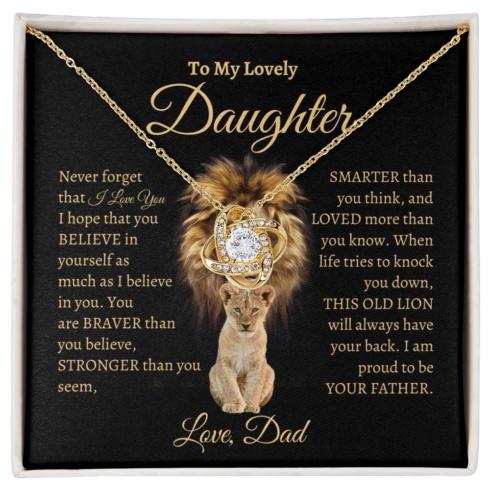 A Lion Dad | Love Knot Necklace | Gifts for Daughter