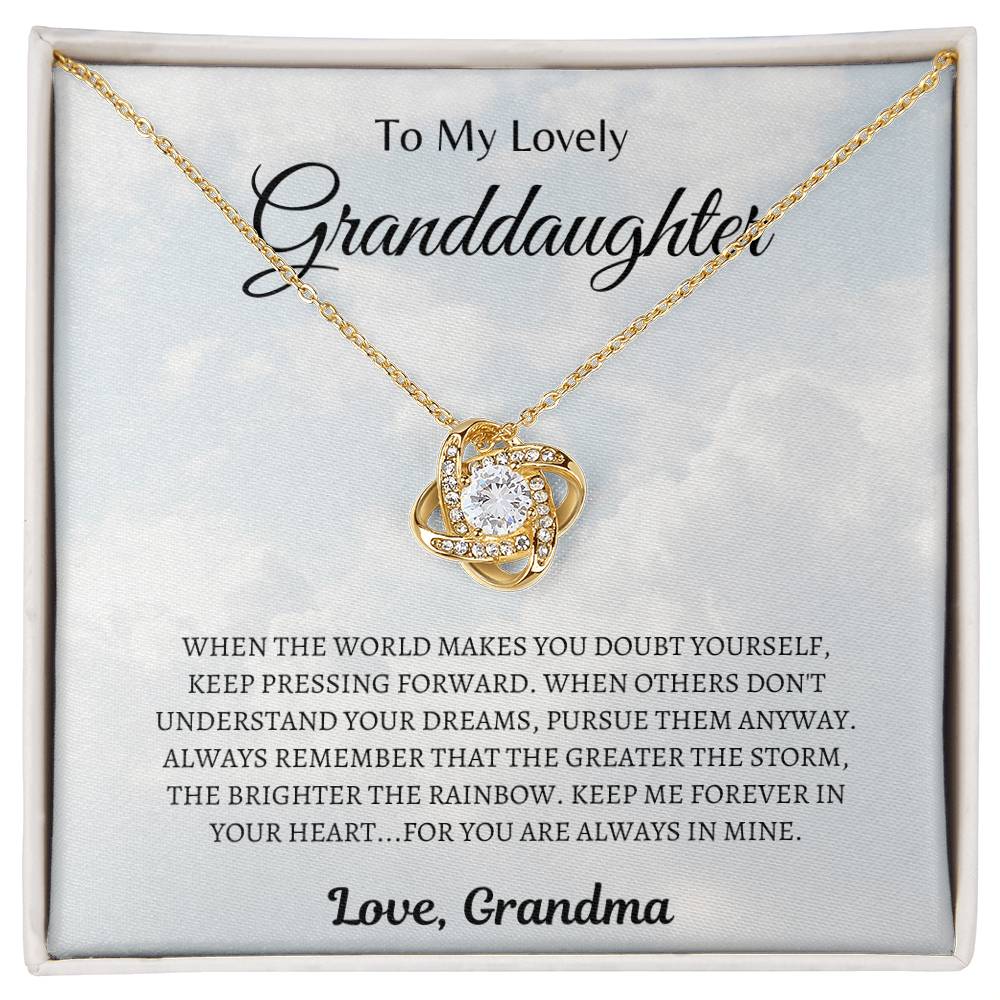 To my Lovely Granddaughter | Love Knot Necklace | Gifts for Granddaughter