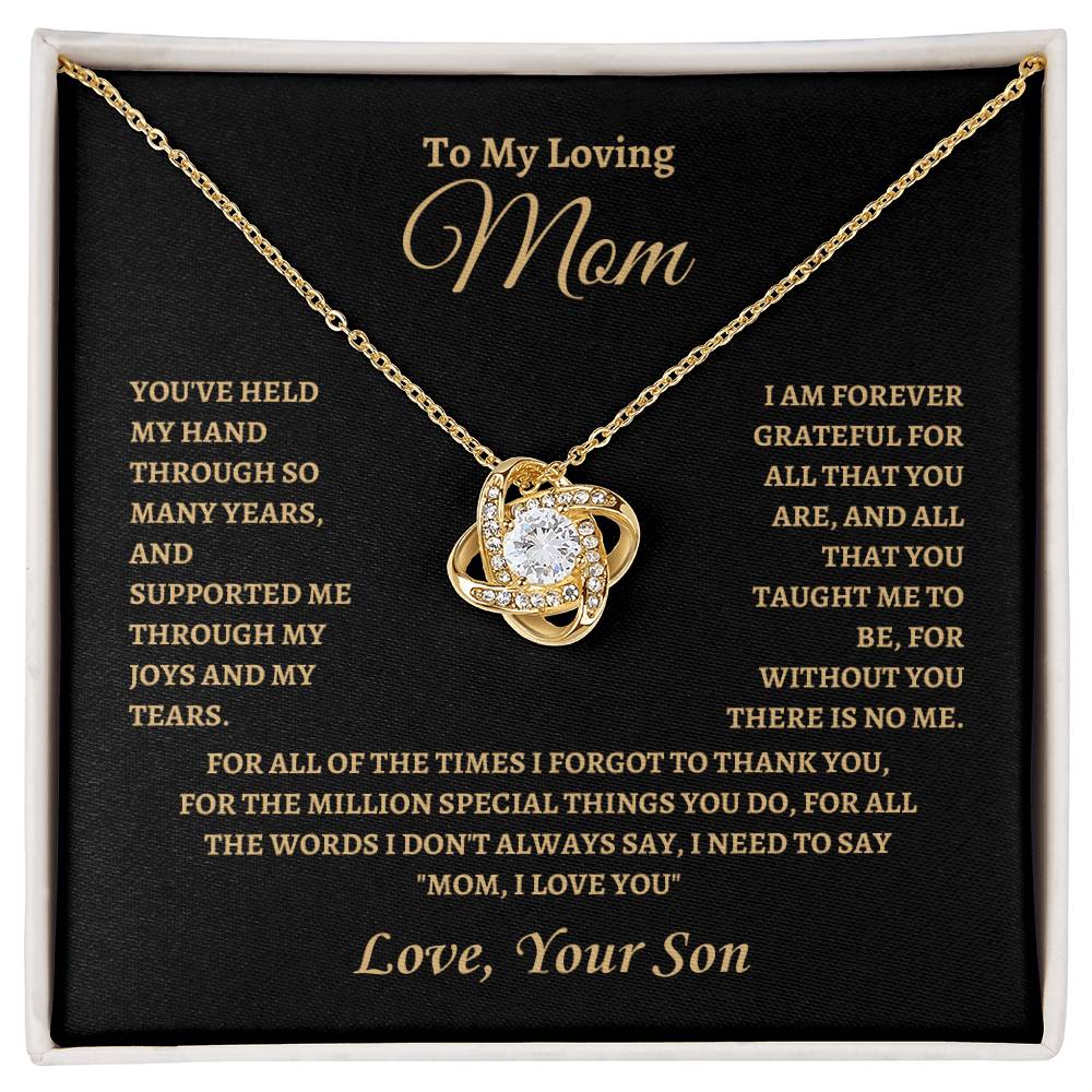 MOM I LOVE U | Love Knot Necklace | Gifts for Mom