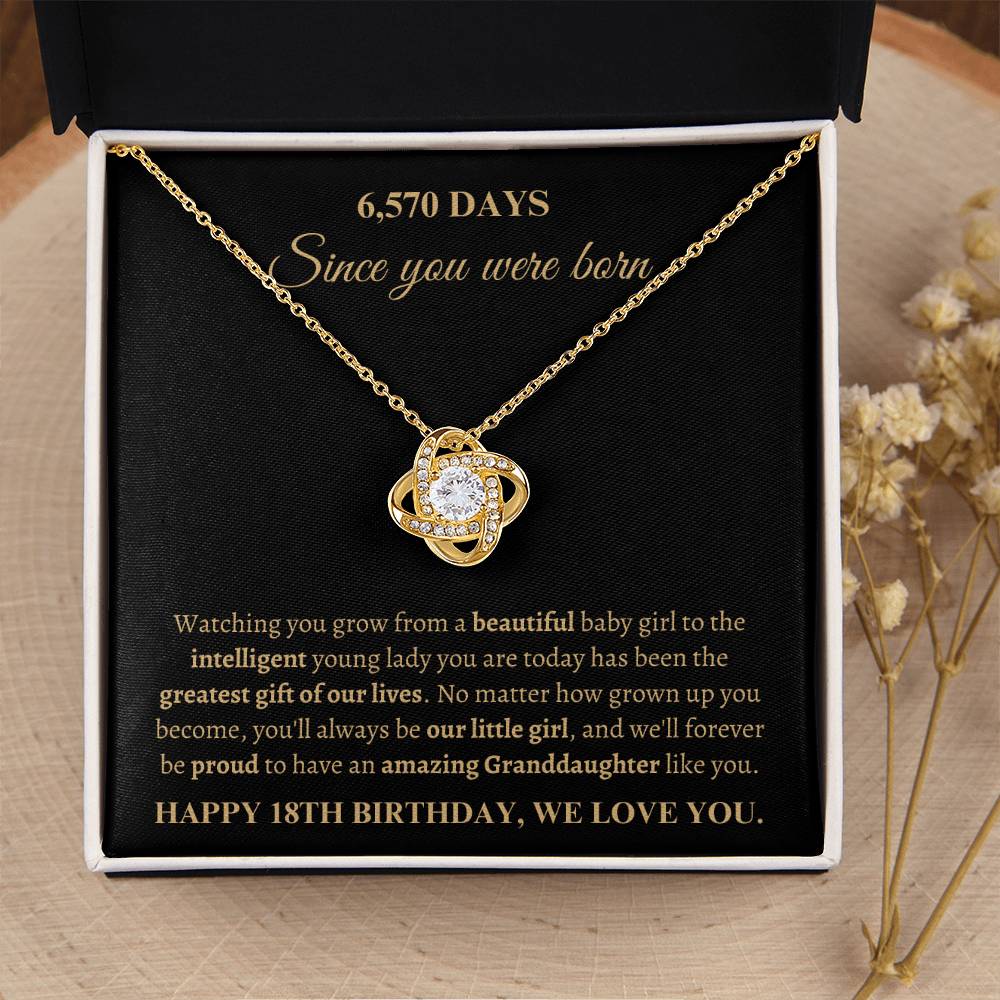 6,570 Days | Love Knot Necklace | Gifts for Granddaughter