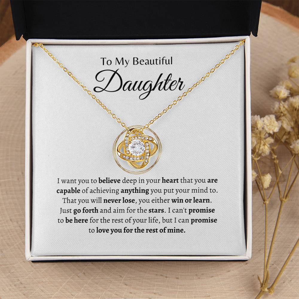 Love You Daughter for the rest of mine | Love Knot Necklace | Gifts for Daughter