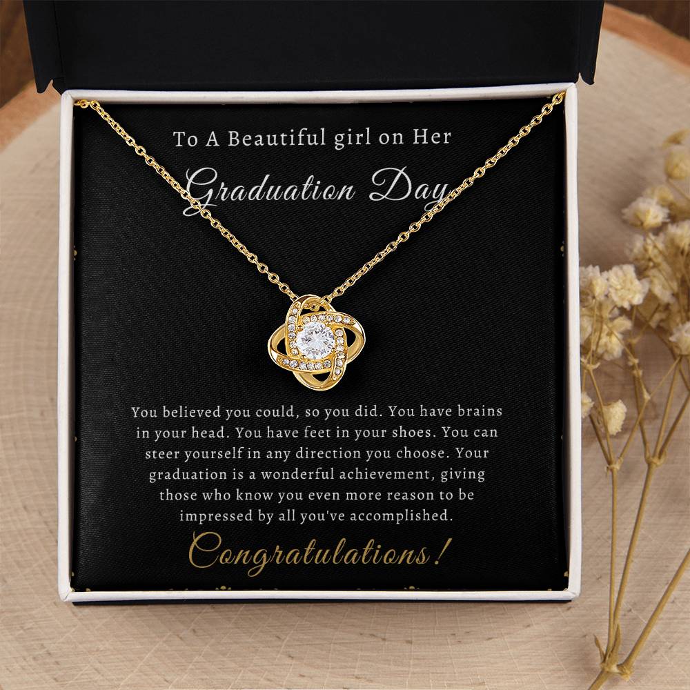 A Beautiful Girl on Her Graduation | Love Knot Necklace | Gifts for Graduation