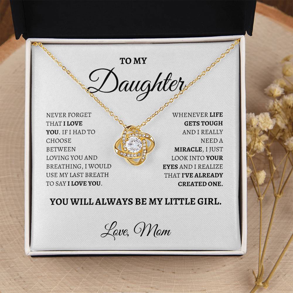 Never Forget that I Love You | Love Knot Necklace | Gifts for Daughter