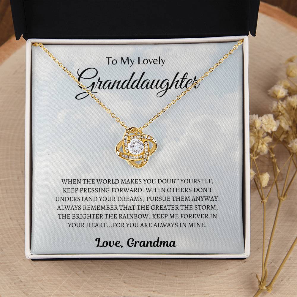 To my Lovely Granddaughter | Love Knot Necklace | Gifts for Granddaughter