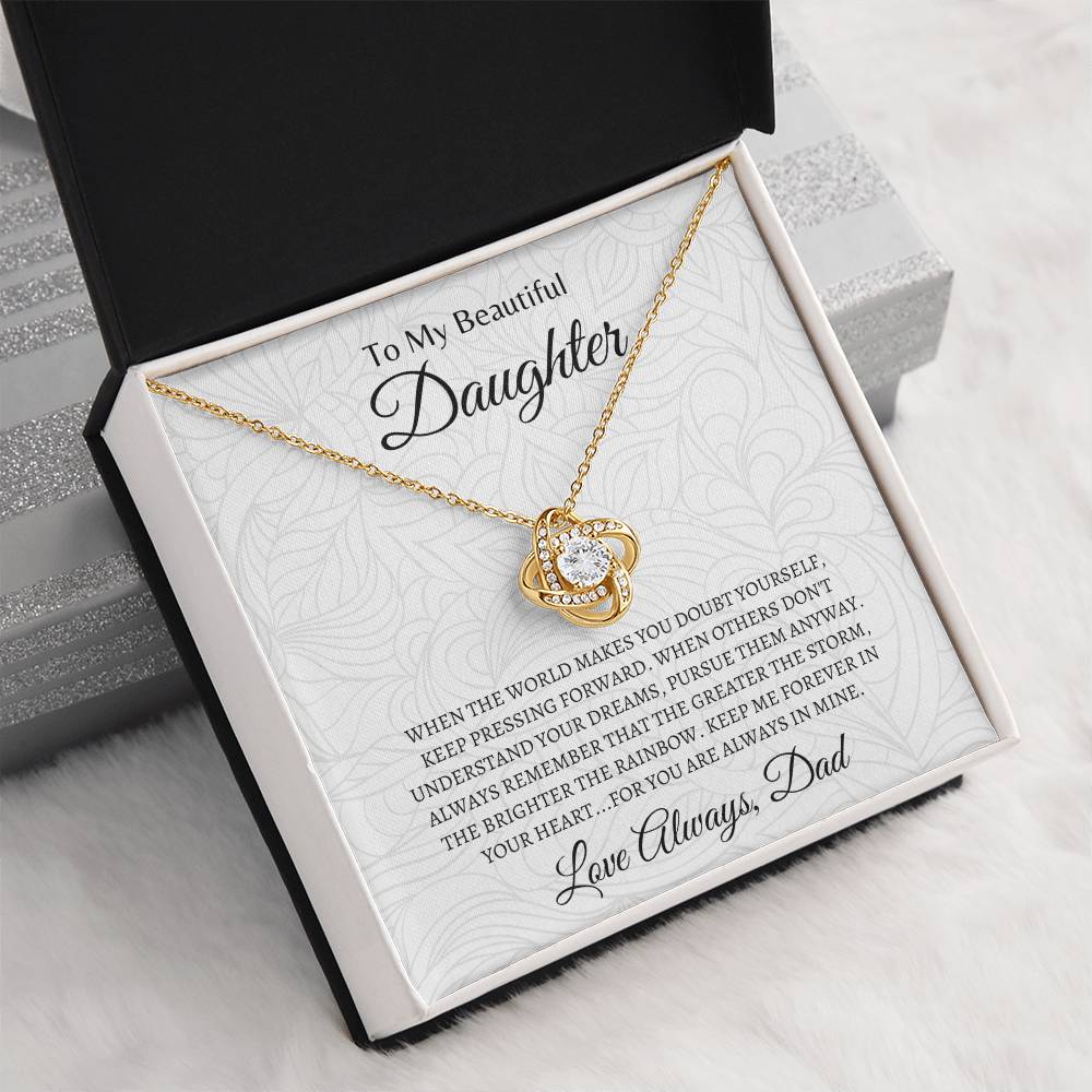 I will always love my daughter | Love Knot Necklace | Gifts for Daughter