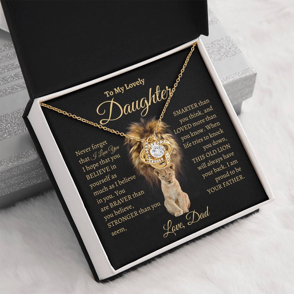 A Lion Dad | Love Knot Necklace | Gifts for Daughter