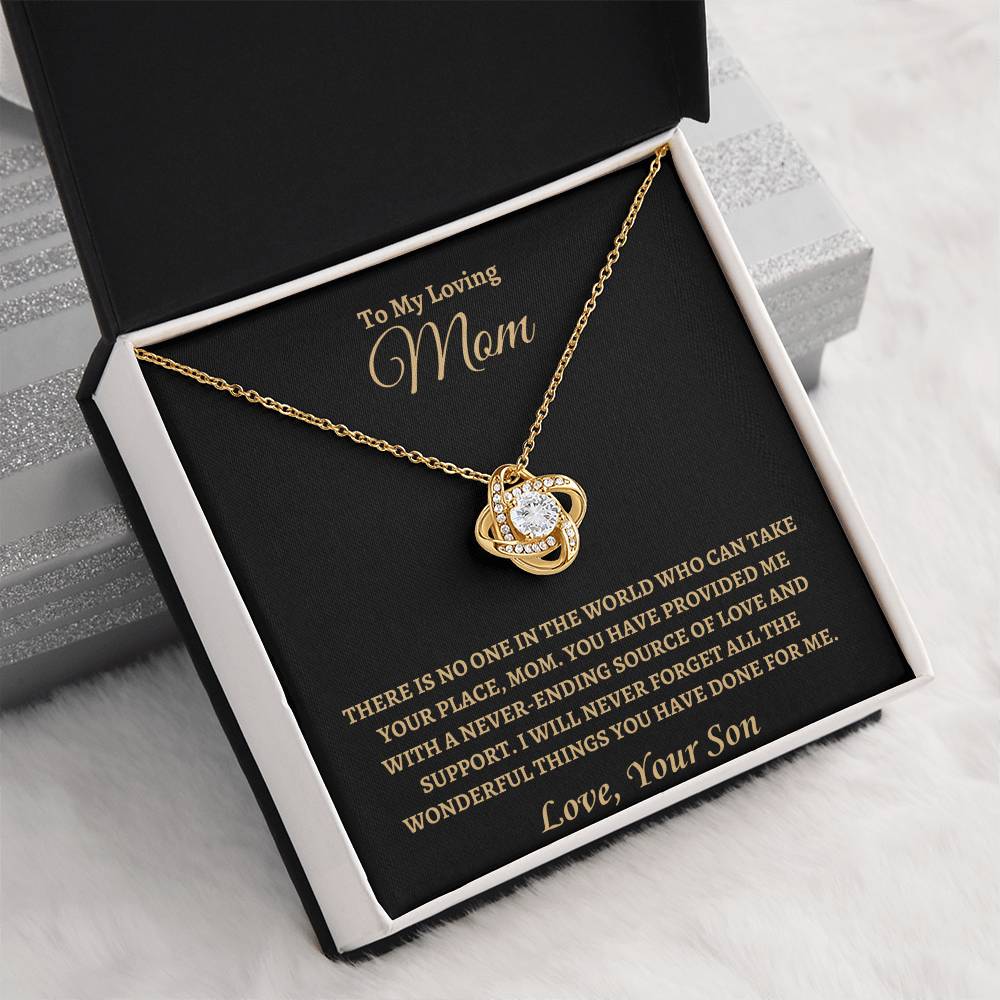 No one can take mom's place | Love Knot Necklace | Gifts for Mom