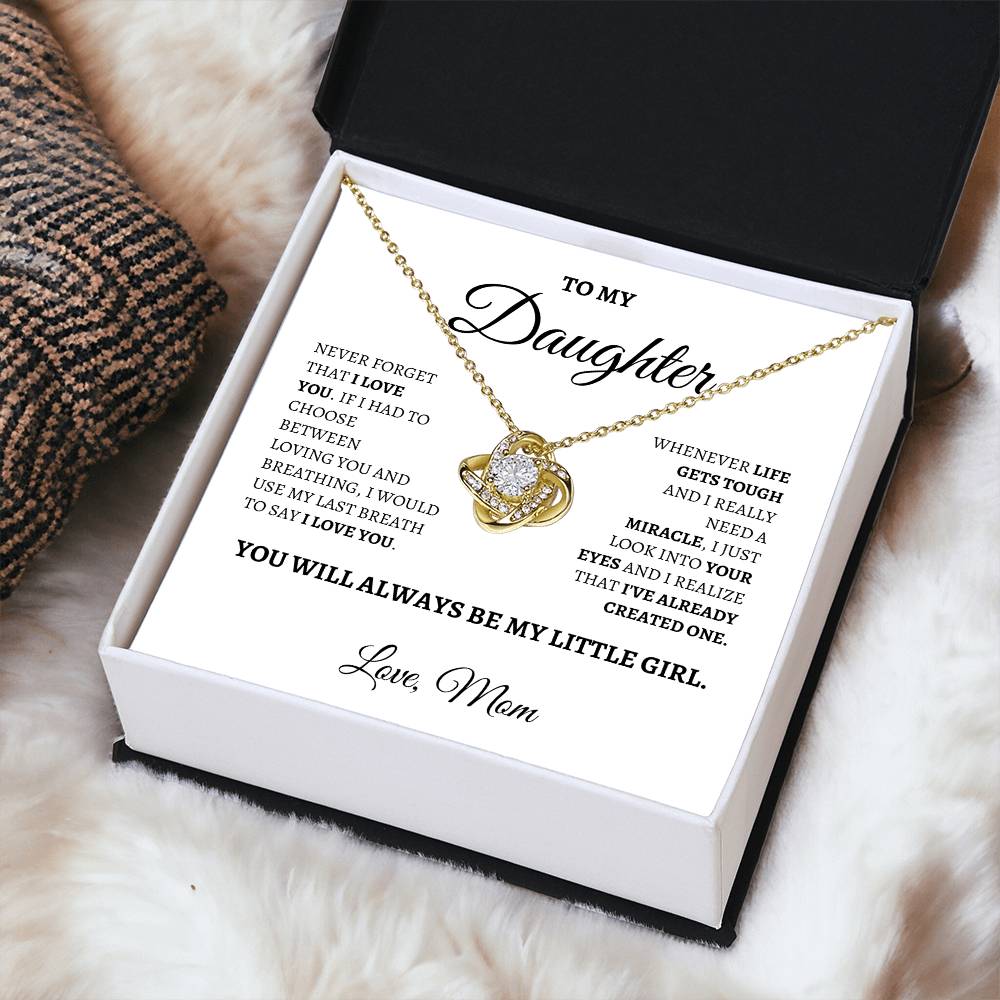 Never Forget that I Love You | Love Knot Necklace | Gifts for Daughter