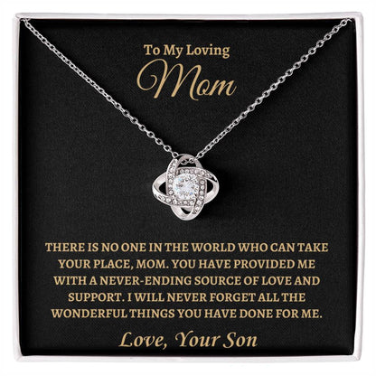 No one can take mom's place | Love Knot Necklace | Gifts for Mom