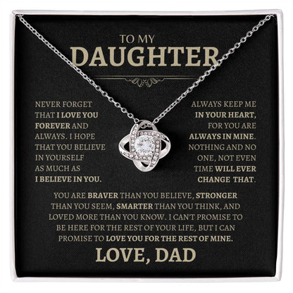 I Love u Forever | Love Knot Necklace | Gifts for Daughter