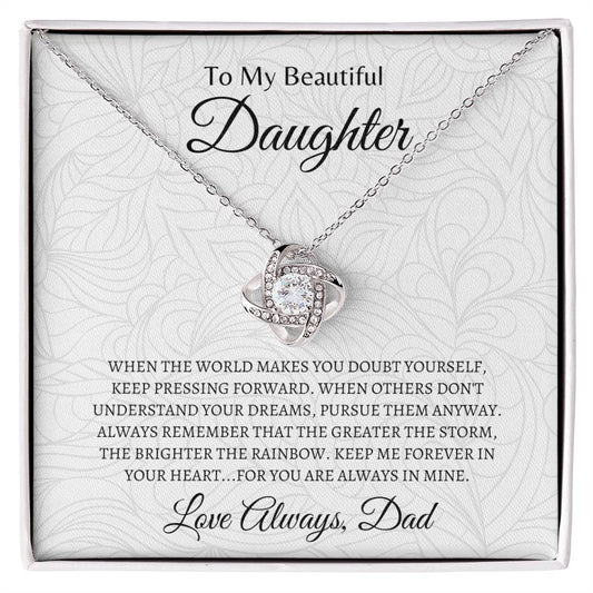 I will always love my daughter | Love Knot Necklace | Gifts for Daughter