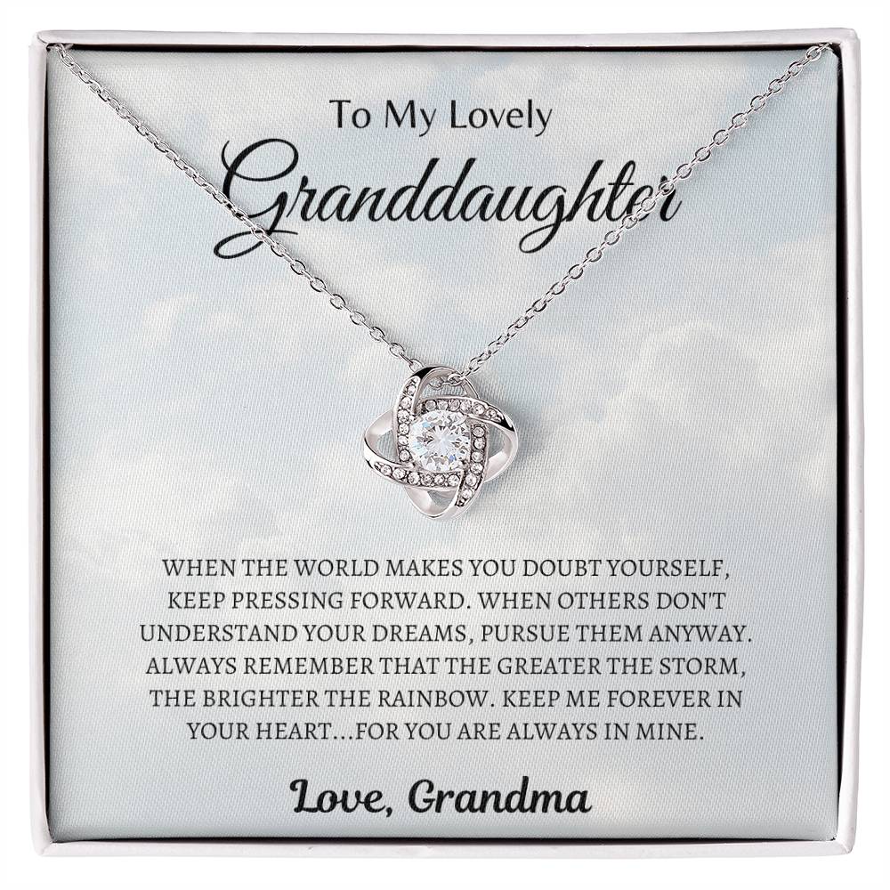 To my Lovely Granddaughter | Love Knot Necklace | Gifts for Granddaughter