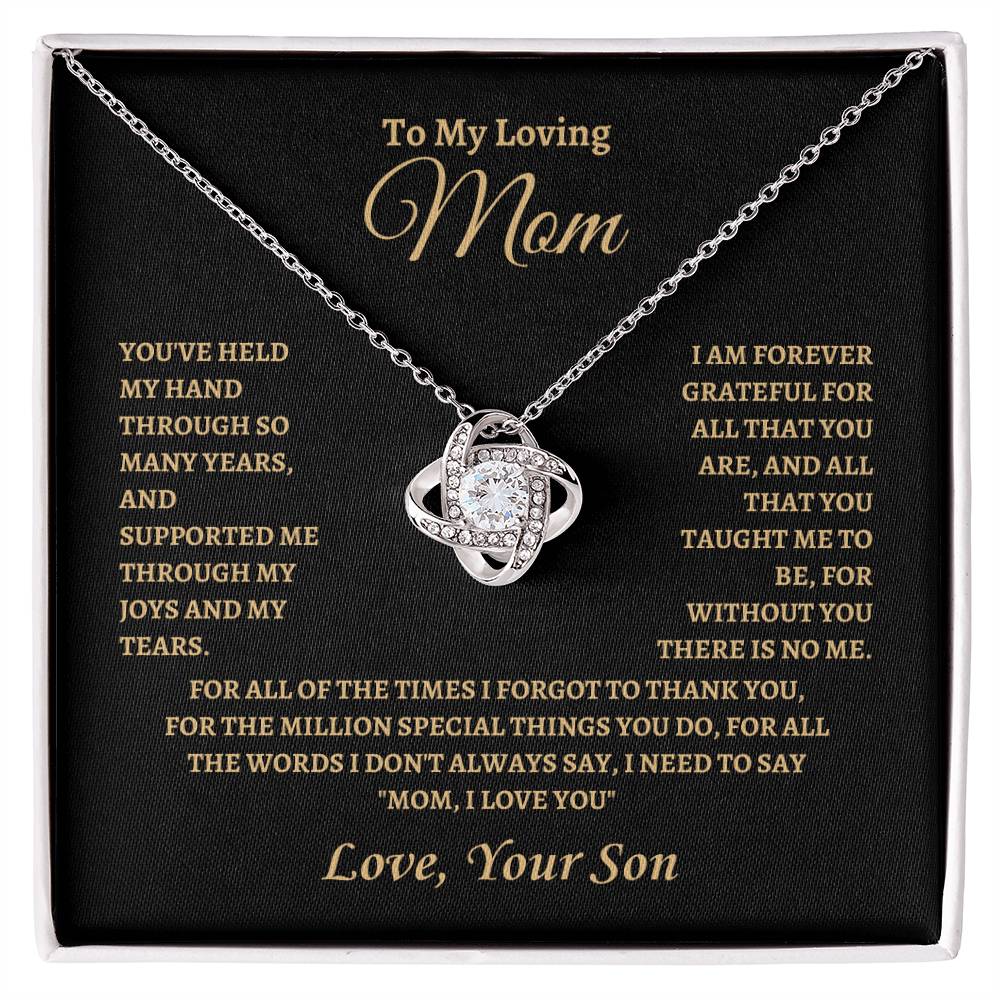 MOM I LOVE U | Love Knot Necklace | Gifts for Mom