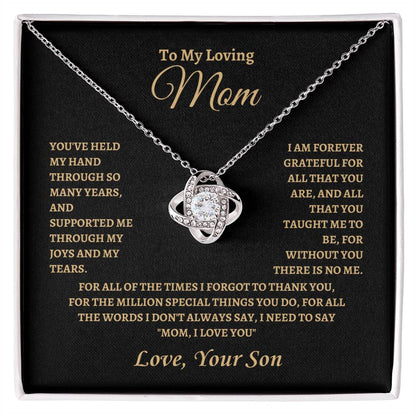 MOM I LOVE U | Love Knot Necklace | Gifts for Mom