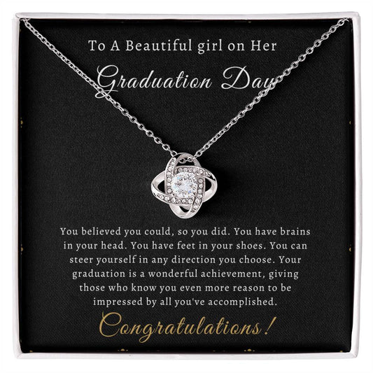 A Beautiful Girl on Her Graduation | Love Knot Necklace | Gifts for Graduation