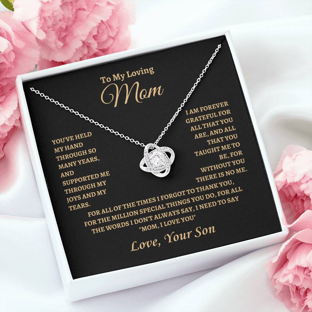 MOM I LOVE U | Love Knot Necklace | Gifts for Mom