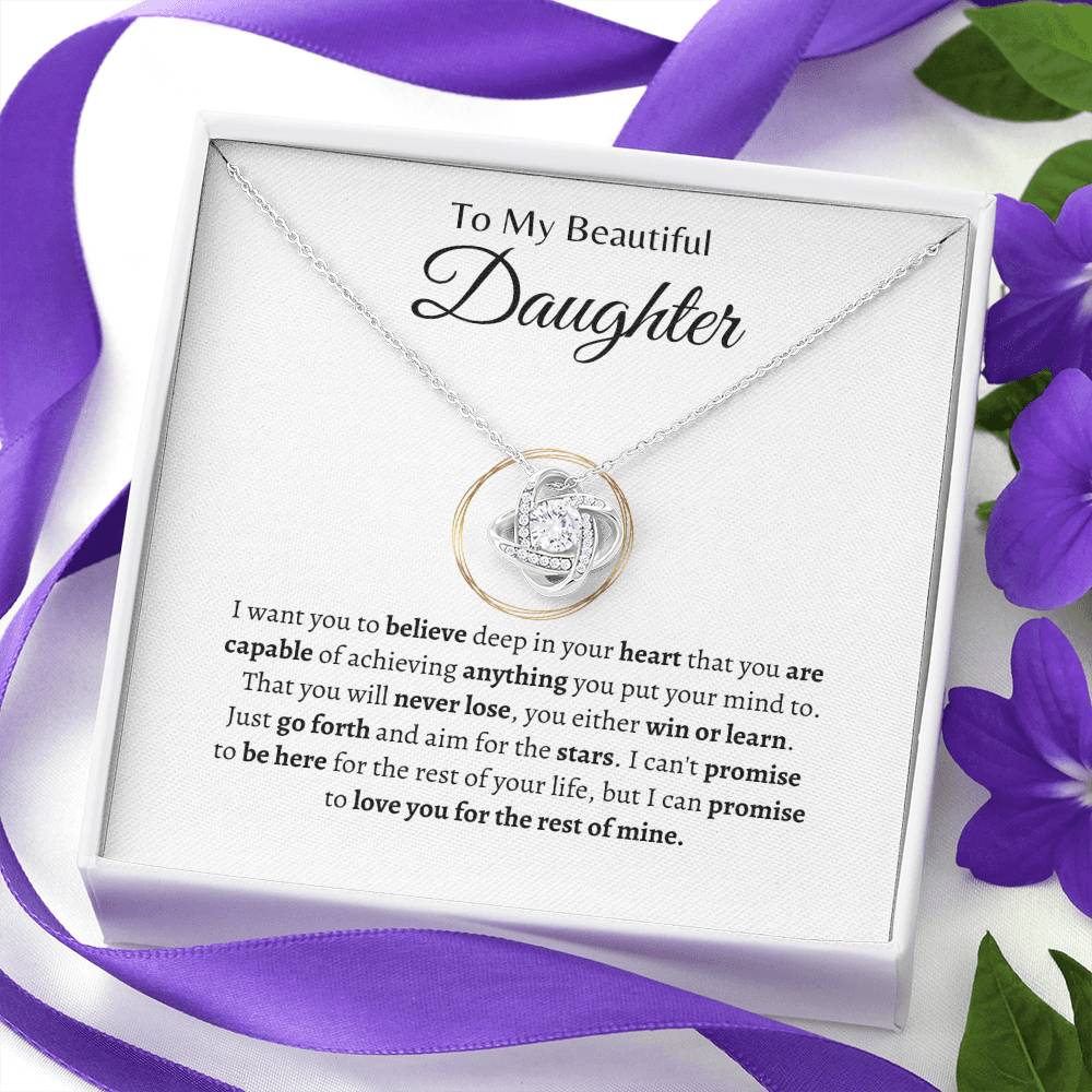 Love You Daughter for the rest of mine | Love Knot Necklace | Gifts for Daughter