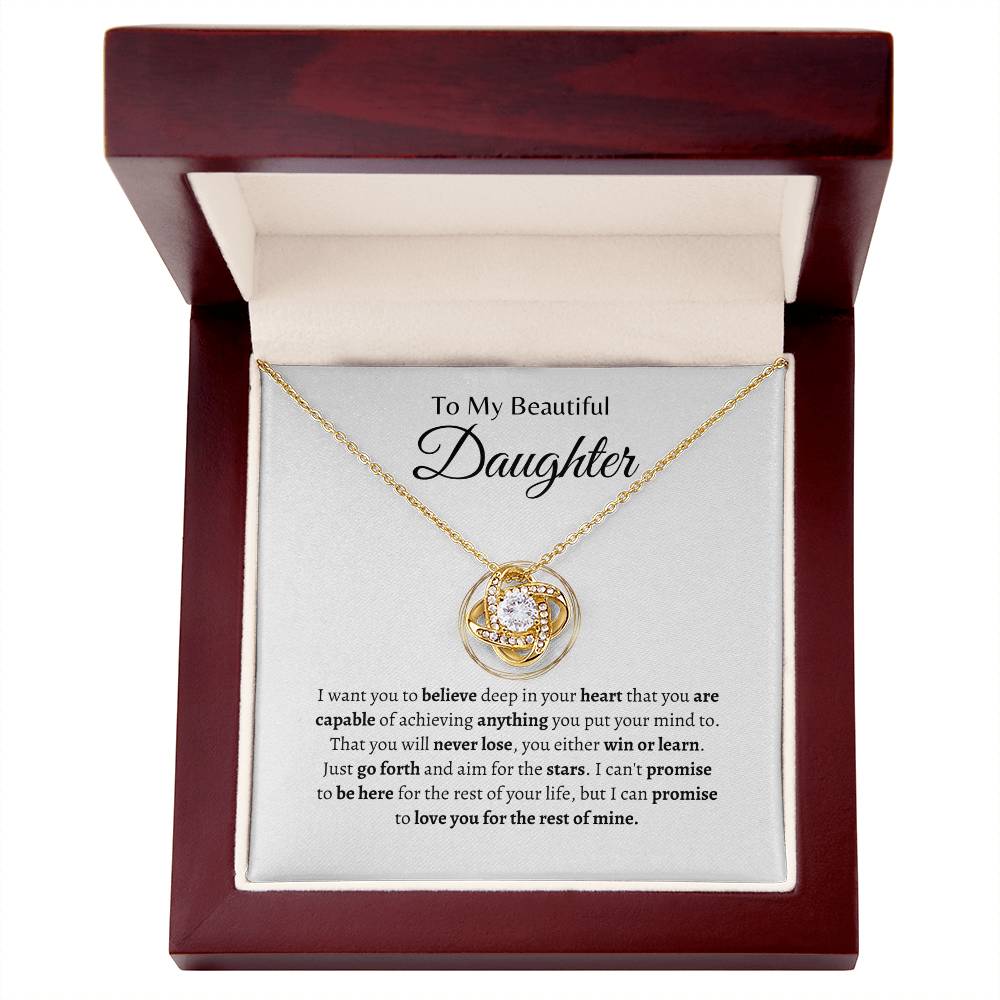 Love You Daughter for the rest of mine | Love Knot Necklace | Gifts for Daughter