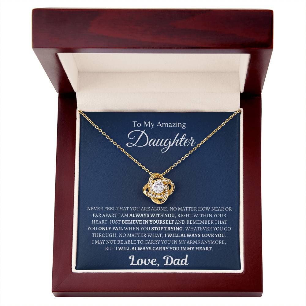 Dad will always carry you in his heart | Love Knot Necklace | Gifts for Daughter