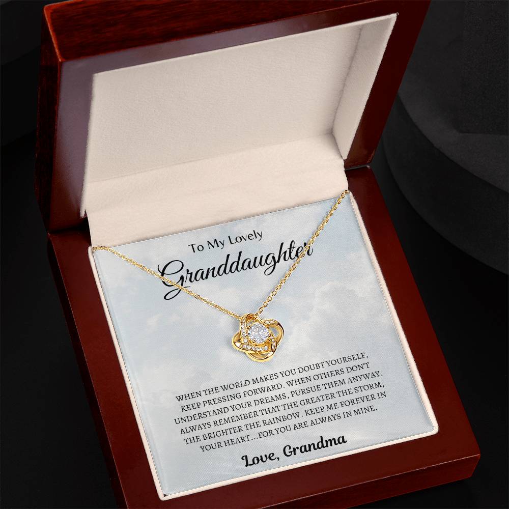 To my Lovely Granddaughter | Love Knot Necklace | Gifts for Granddaughter