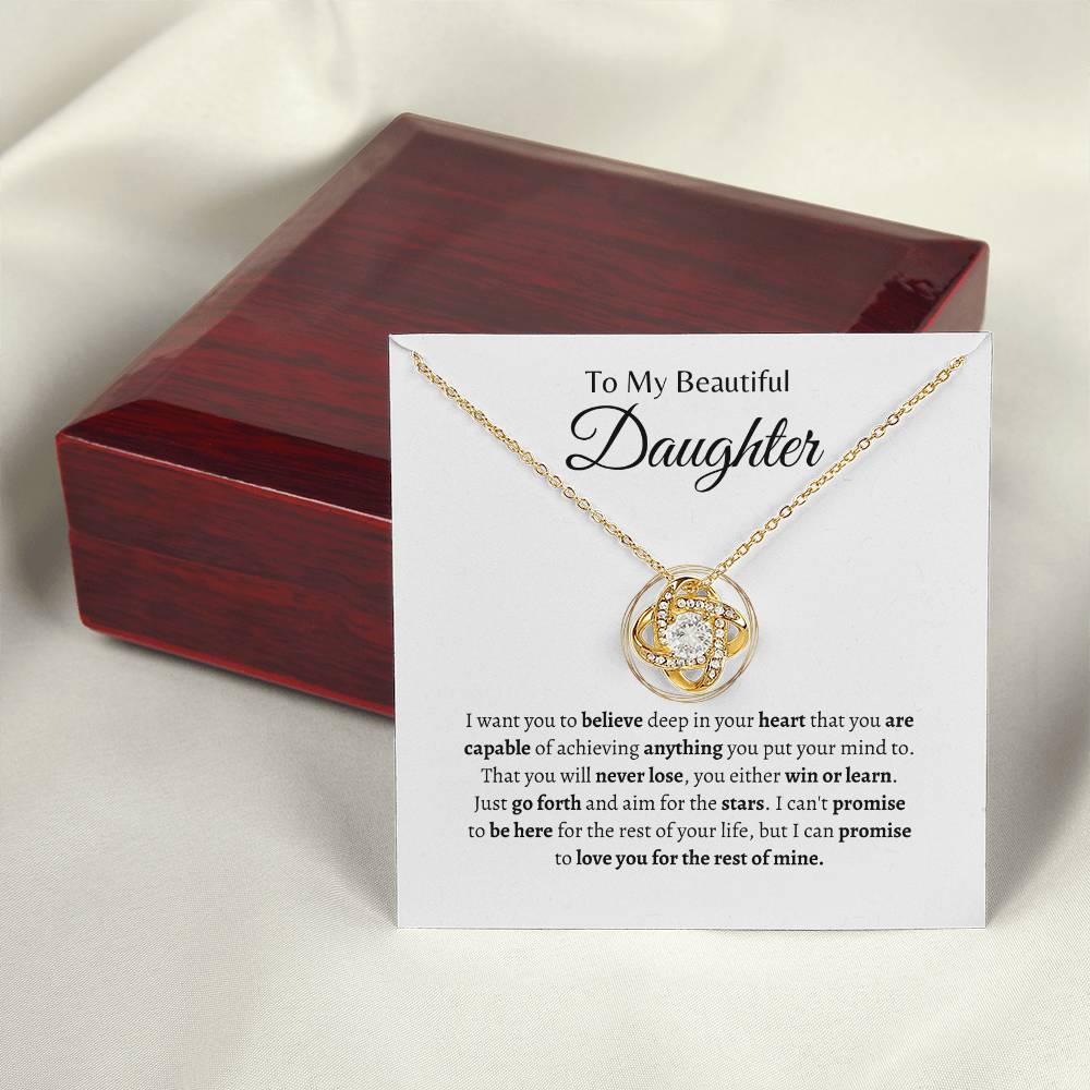 Love You Daughter for the rest of mine | Love Knot Necklace | Gifts for Daughter