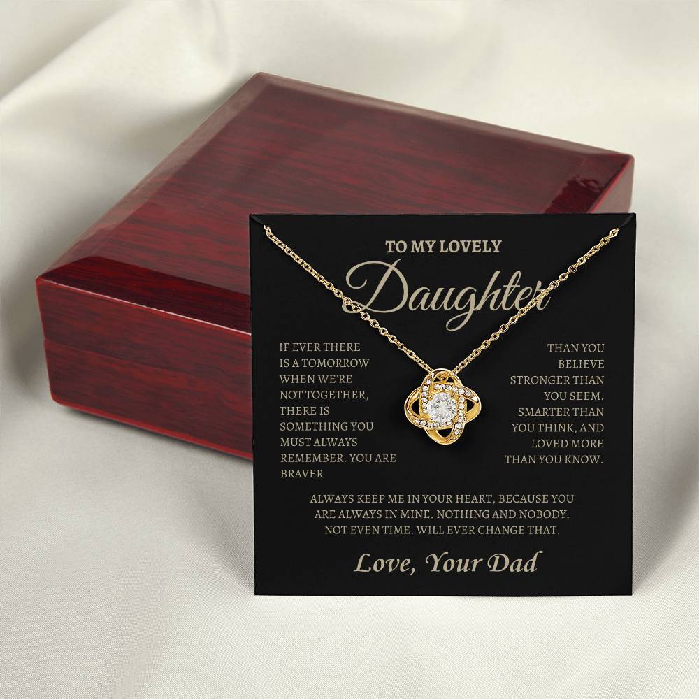 You are always in Dad's Heart | Love Knot Necklace | Gifts for Daughter