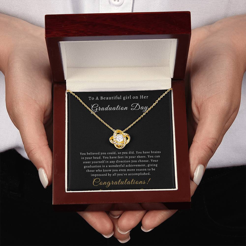 A Beautiful Girl on Her Graduation | Love Knot Necklace | Gifts for Graduation