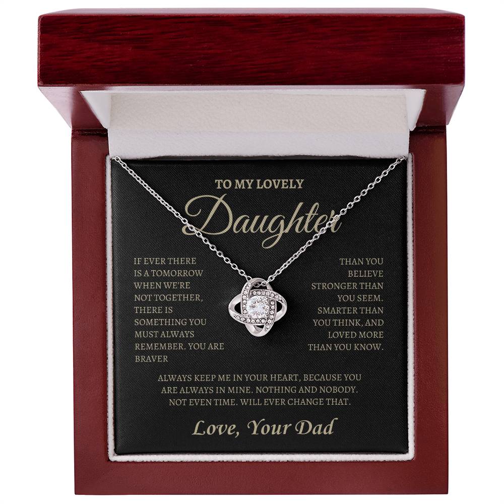 You are always in Dad's Heart | Love Knot Necklace | Gifts for Daughter