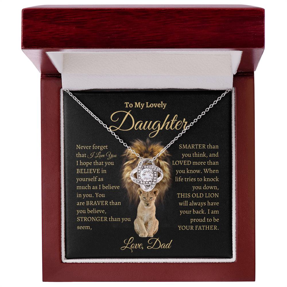 A Lion Dad | Love Knot Necklace | Gifts for Daughter