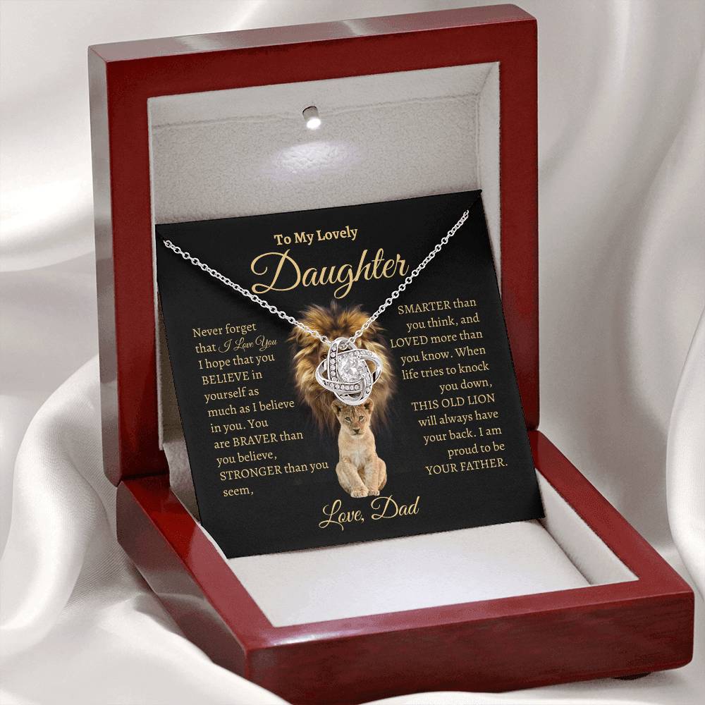 A Lion Dad | Love Knot Necklace | Gifts for Daughter