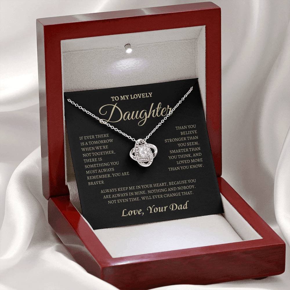 You are always in Dad's Heart | Love Knot Necklace | Gifts for Daughter